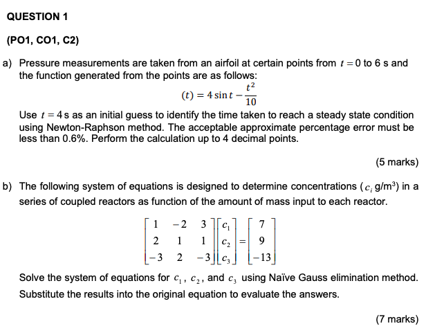 Solved COURSE : NUMERICAL METHODS AND OPTIMIZATION | Chegg.com