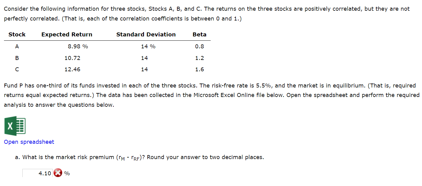 Solved Consider the following information for three stocks, | Chegg.com