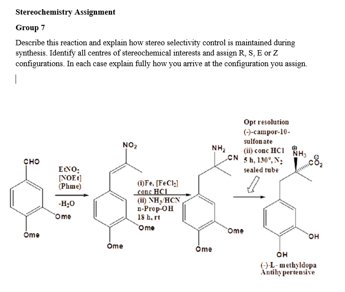 Solved Stereochemistry Assignment Group 7 Describe this | Chegg.com
