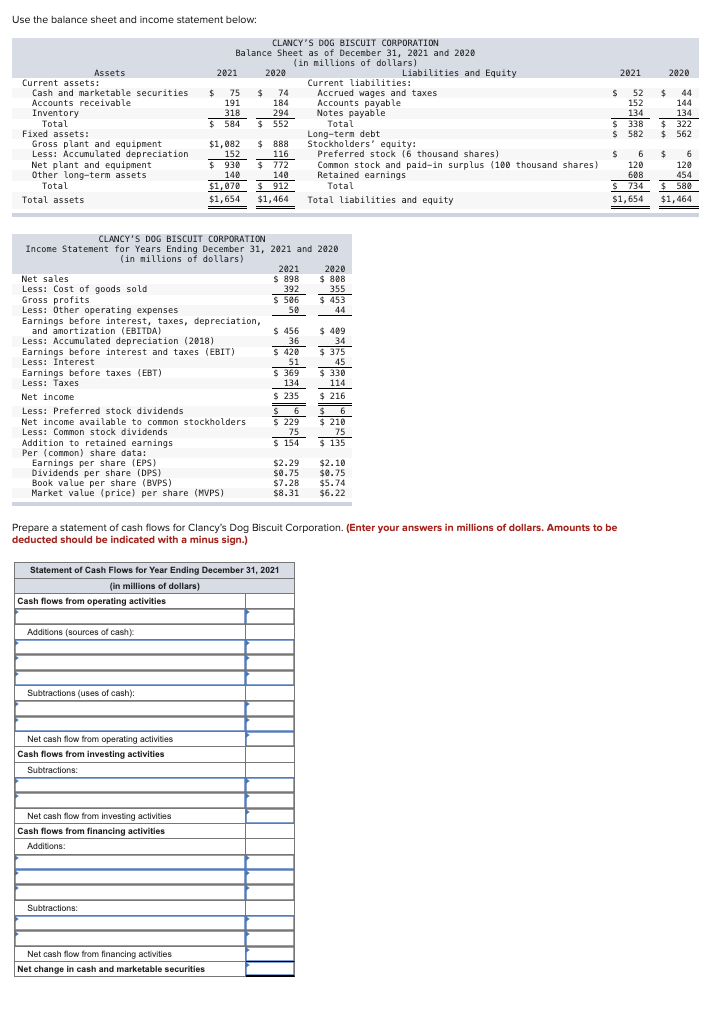 solved-use-the-balance-sheet-and-income-statement-below-chegg