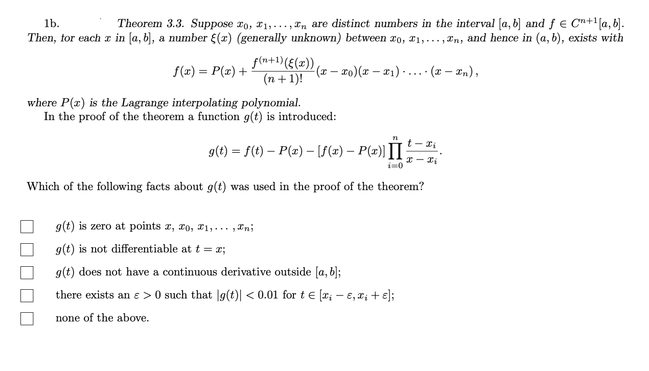 Solved 1b Theorem 3 3 Suppose 21 Un Are Disti Chegg Com