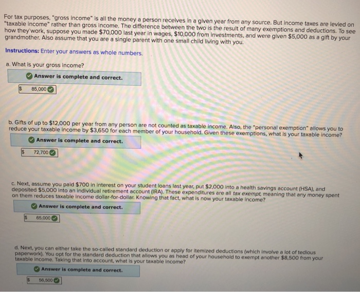 Solved For Tax Purposes taxable Income Rather Than Gross Chegg