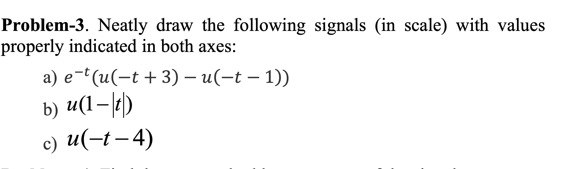 Solved Problem-3. Neatly draw the following signals (in | Chegg.com