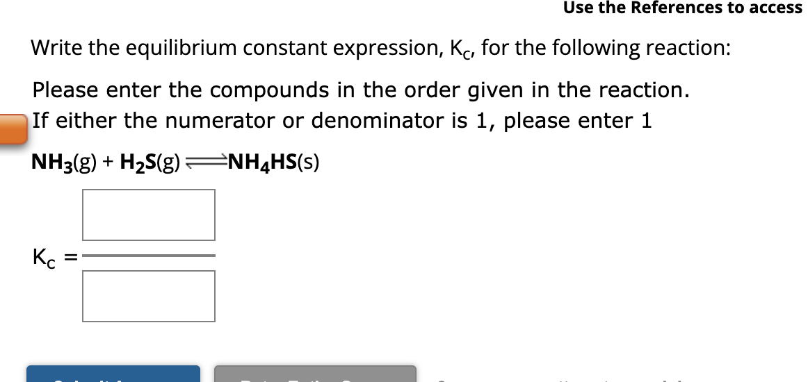 Solved Write The Equilibrium Constant Expression, KC, ﻿for | Chegg.com