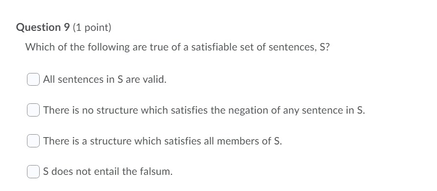 Solved Question 9 (1 point) Which of the following are true | Chegg.com