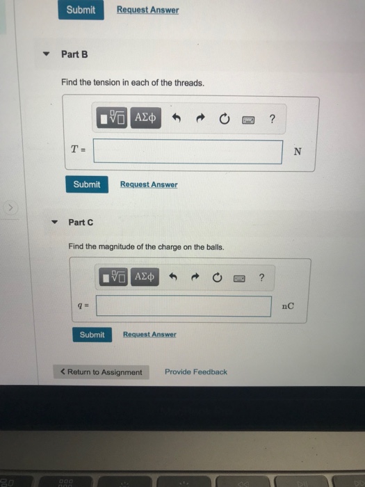 Solved Two small plastic balls hang from threads of