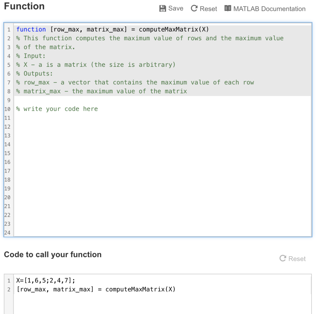 Solved Write a function computeMaxMatrix that will take a | Chegg.com