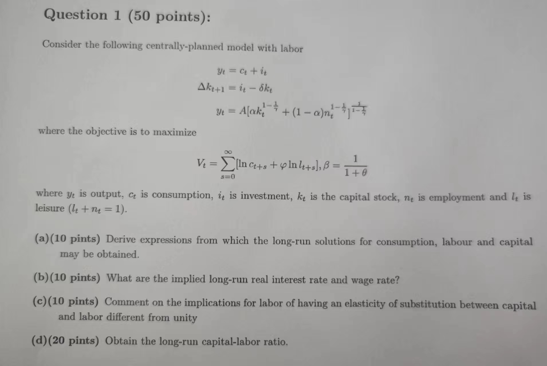 Solved Question 1 (50 ﻿points):Consider The Following | Chegg.com