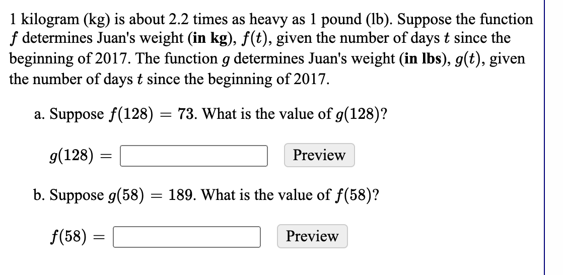 Weight of 1 outlet pound in kg