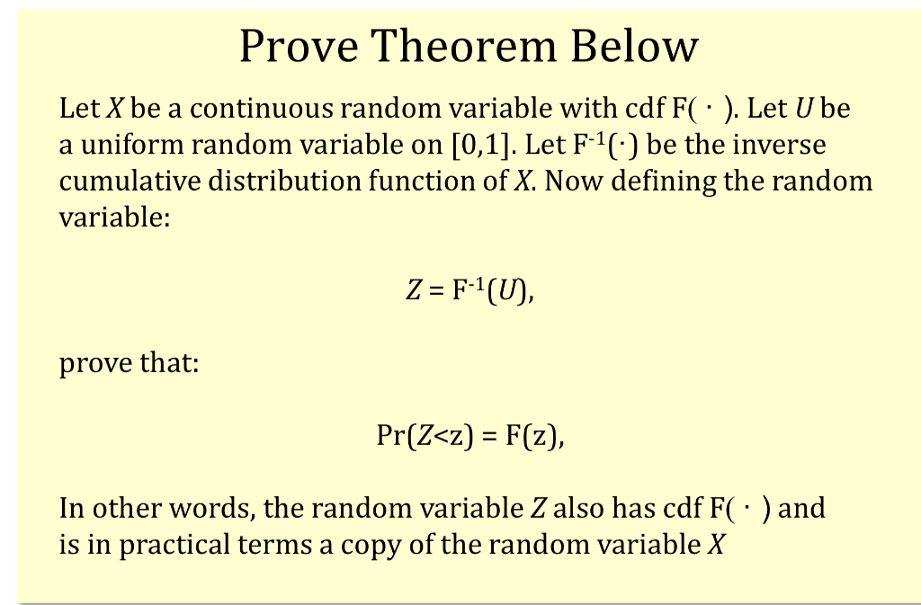Solved Prove Theorem Below Let X be a continuous random | Chegg.com
