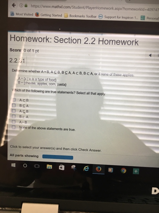 Solved Determine Whether A = B, A B, B A, A B, B A, Or | Chegg.com ...