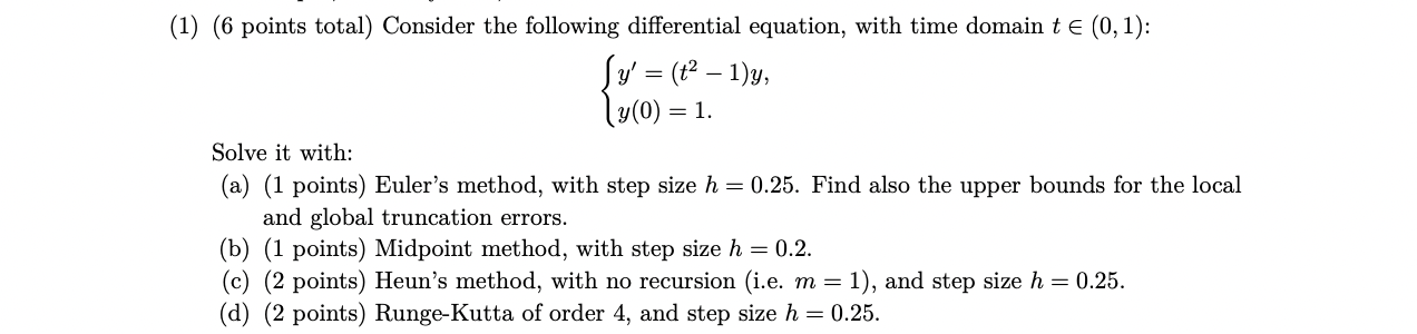 Solved (1) (6 points total) Consider the following | Chegg.com