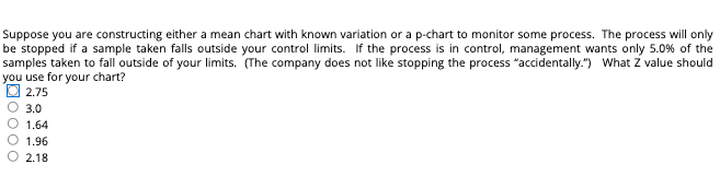 Solved Suppose you are constructing either a mean chart with | Chegg.com