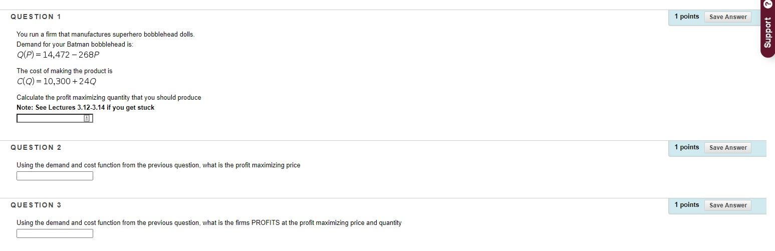 Solved QUESTION 1 1 points Save Answer Support @ You run a | Chegg.com