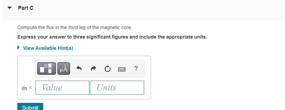 Solved Compute the flux in the first leg of the magnetic | Chegg.com
