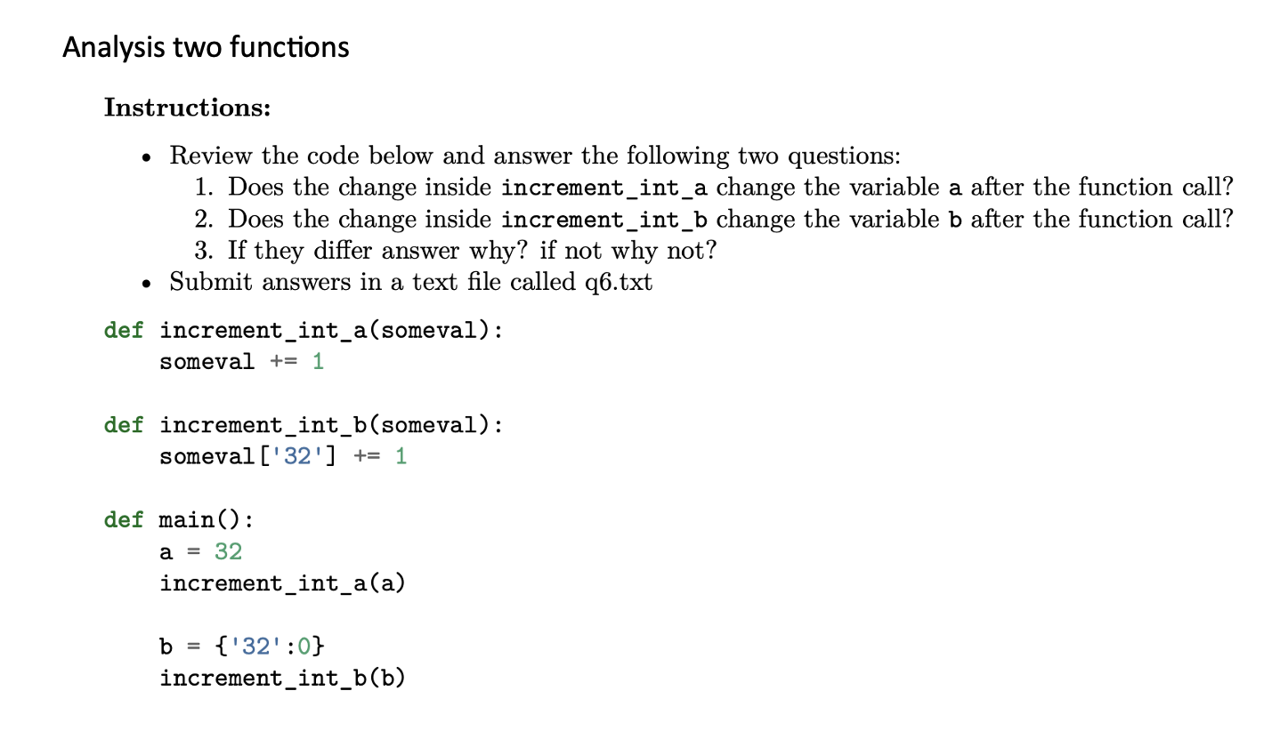 Solved Analysis two functions Instructions: - Review the | Chegg.com