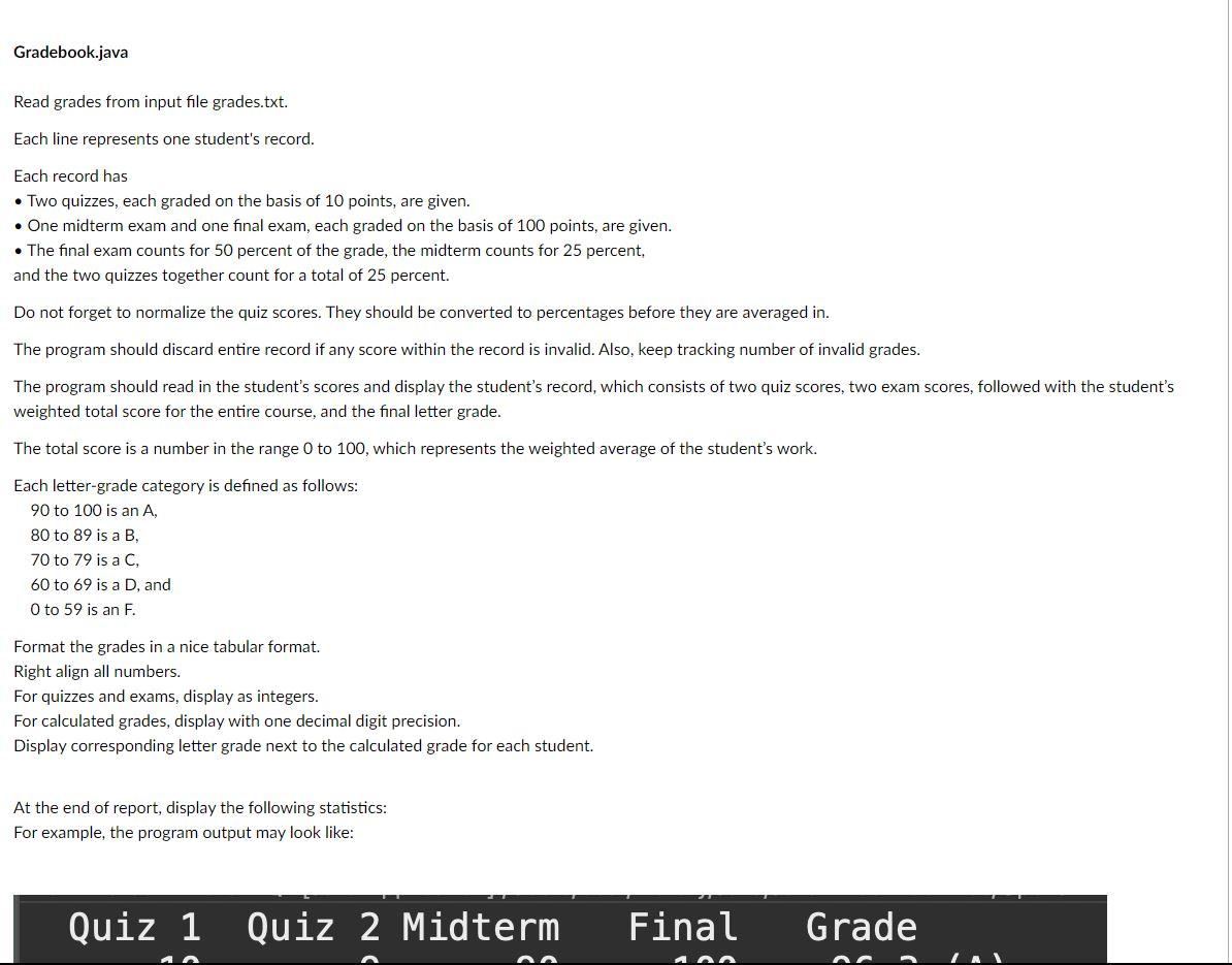 Solved Write this code in Java. Write it how the example | Chegg.com