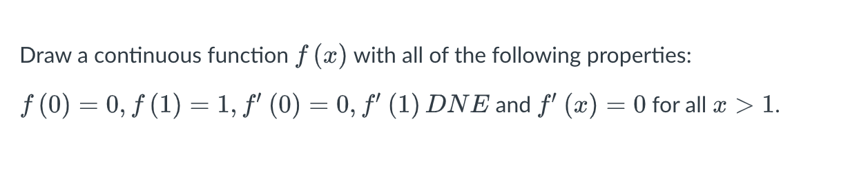 Solved Draw a continuous function f(x) with all of the | Chegg.com