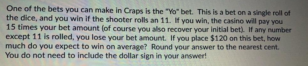 Craps what is a yoke