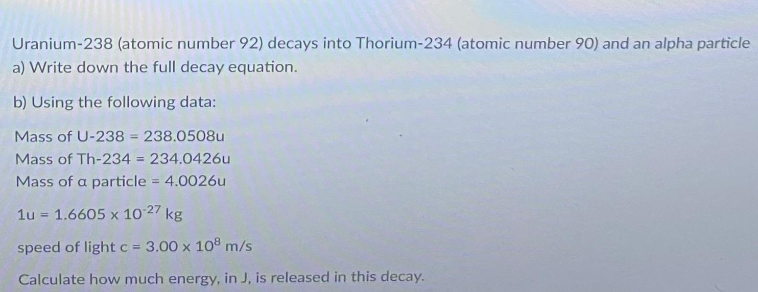 what is the atomic number of u 238