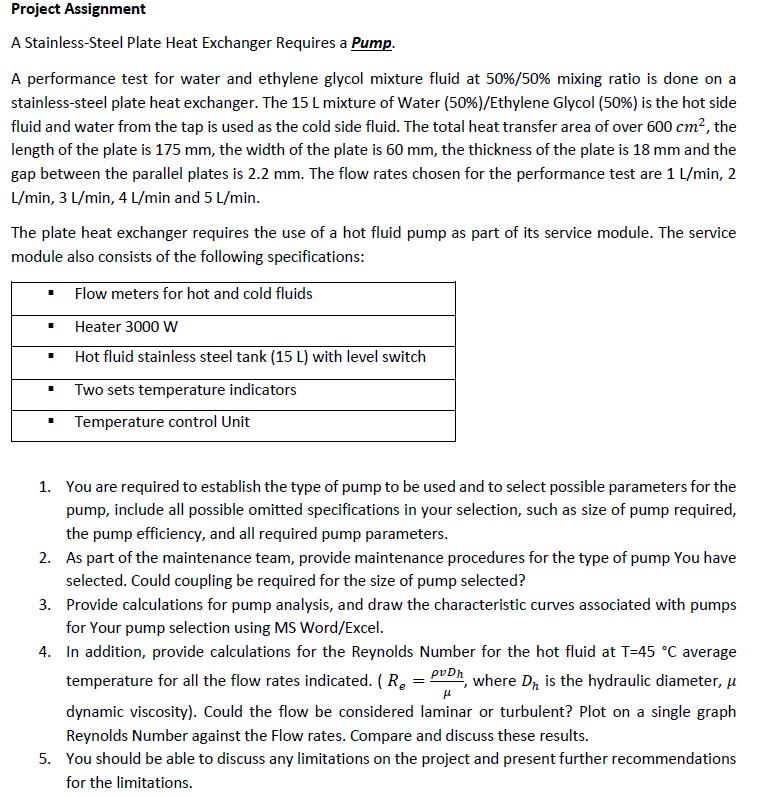 Solved Project Assignment A Stainless-Steel Plate Heat | Chegg.com ...