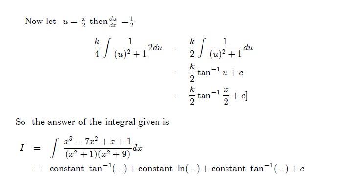 Solved I=∫(x2+1)(x2+9)x3−7x2+x+1dx Use the method of partial | Chegg.com