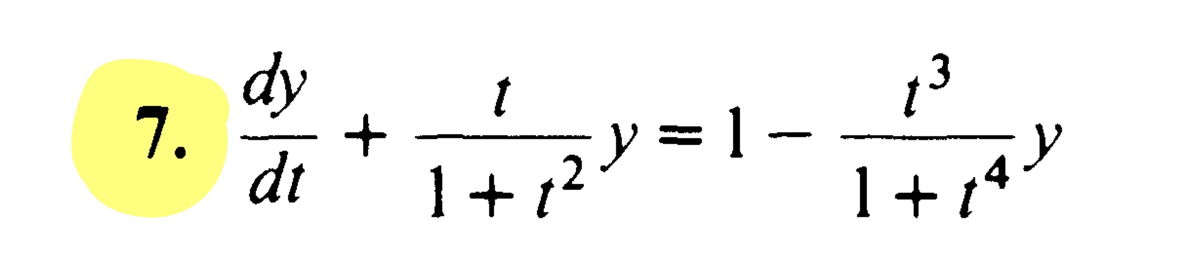 Solved 1 13 7. dy dt + - 1+12V=1 1 +74 | Chegg.com