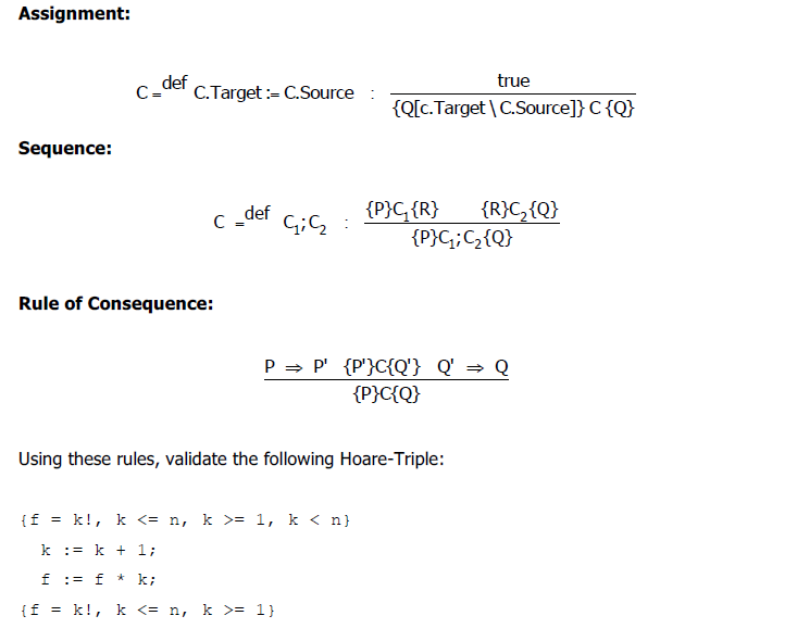 Consider The Following Axiomatic Semantics Proof R Chegg Com