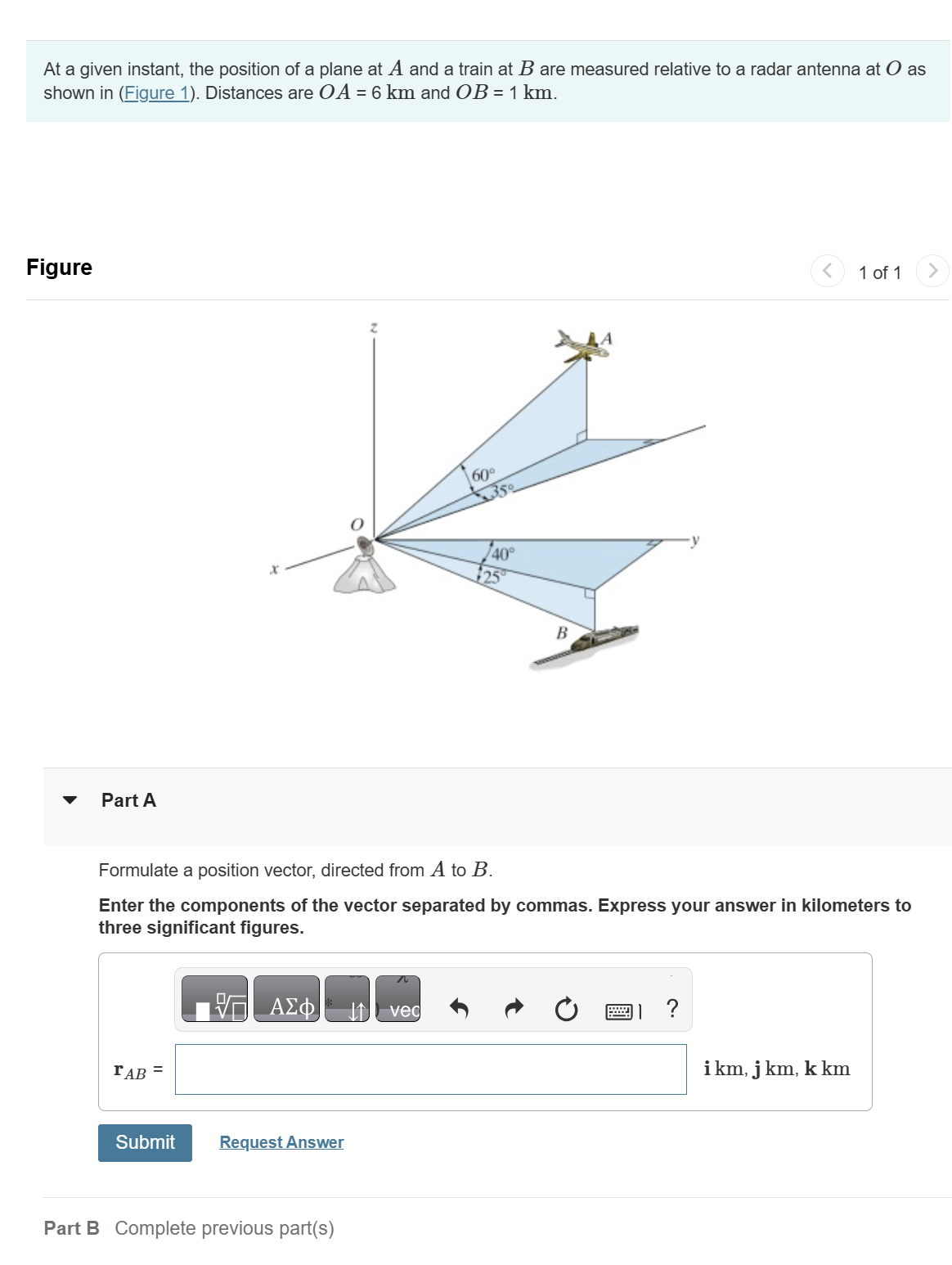 Solved At ﻿a given instant, the position of ﻿a plane at ﻿A | Chegg.com