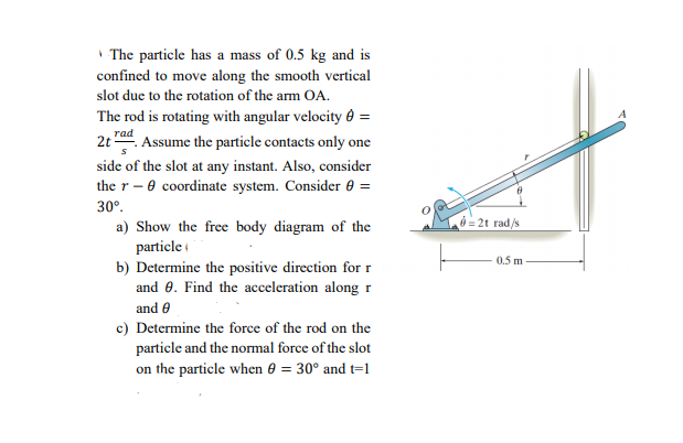 Solved The particle has a mass of 0.5 kg and is confined to | Chegg.com