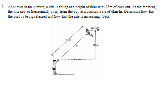 Solved 2. As shown in the picture, a kite is flying at a | Chegg.com