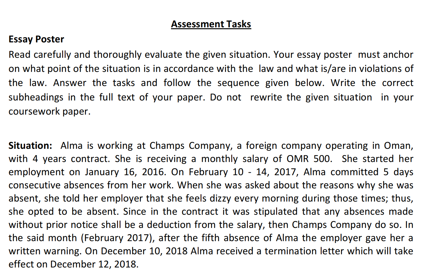 Solved Task 3 Analysis Critically State What Act S Is Are Chegg Com
