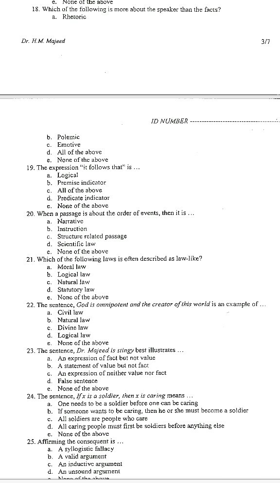 Solved e. None of the above 18. Which of the following is | Chegg.com