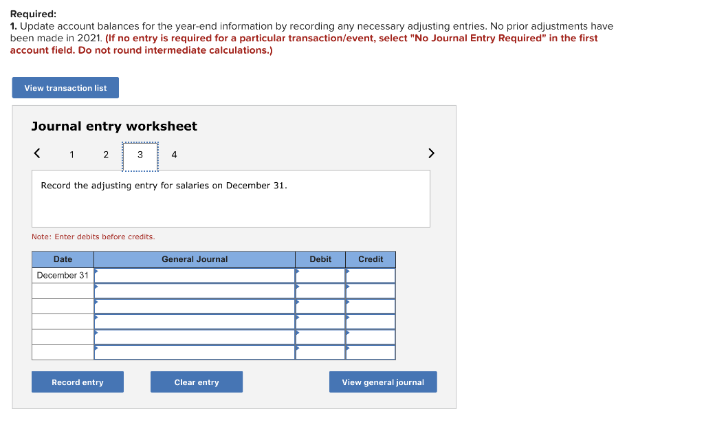 Solved Required: 1. Update Account Balances For The | Chegg.com