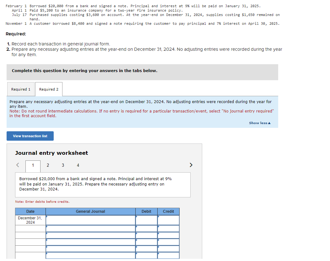 Solved The Following Transactions Occurred During 2024 For Chegg Com   PhpWiPikP