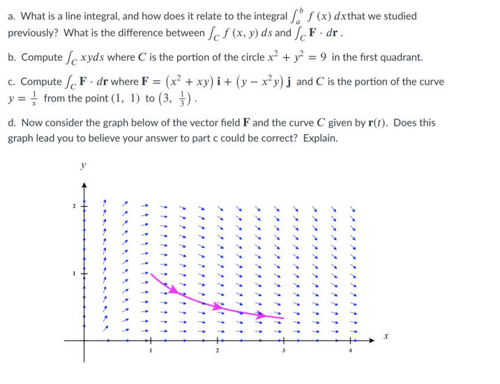 Solved a. What is a line integral, and how does it relate to | Chegg.com