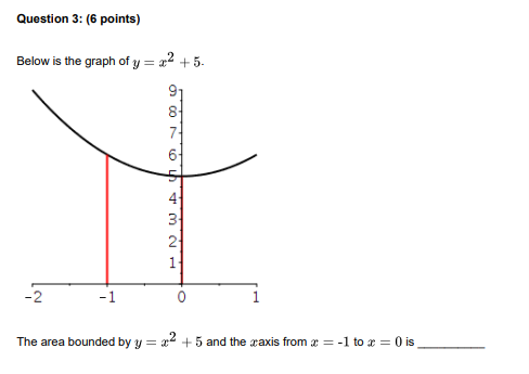 Solved Below is the graph of y=x2+5. The area bounded by | Chegg.com