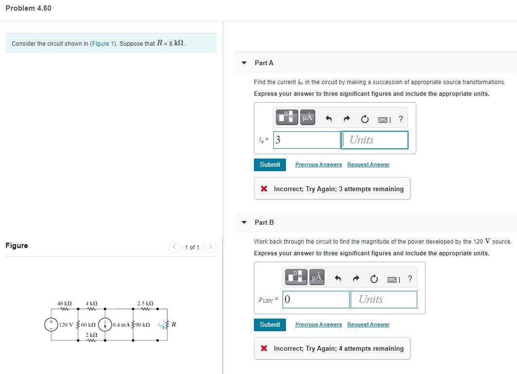 Solved Problem 4.60 Consider the circuit shown in (Figure | Chegg.com