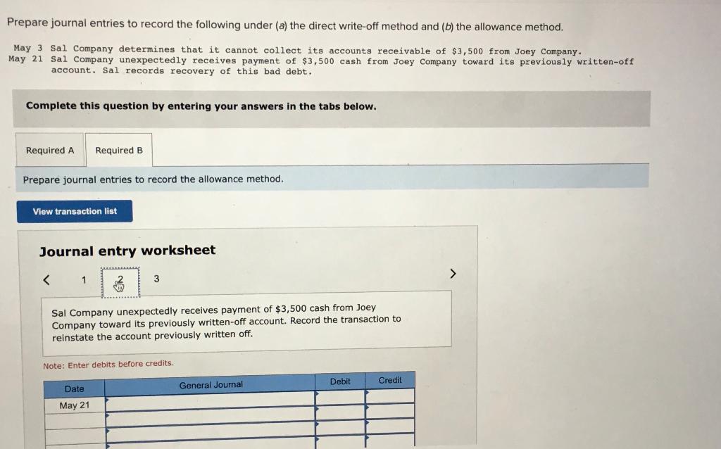 Solved Prepare journal entries to record the following under | Chegg.com