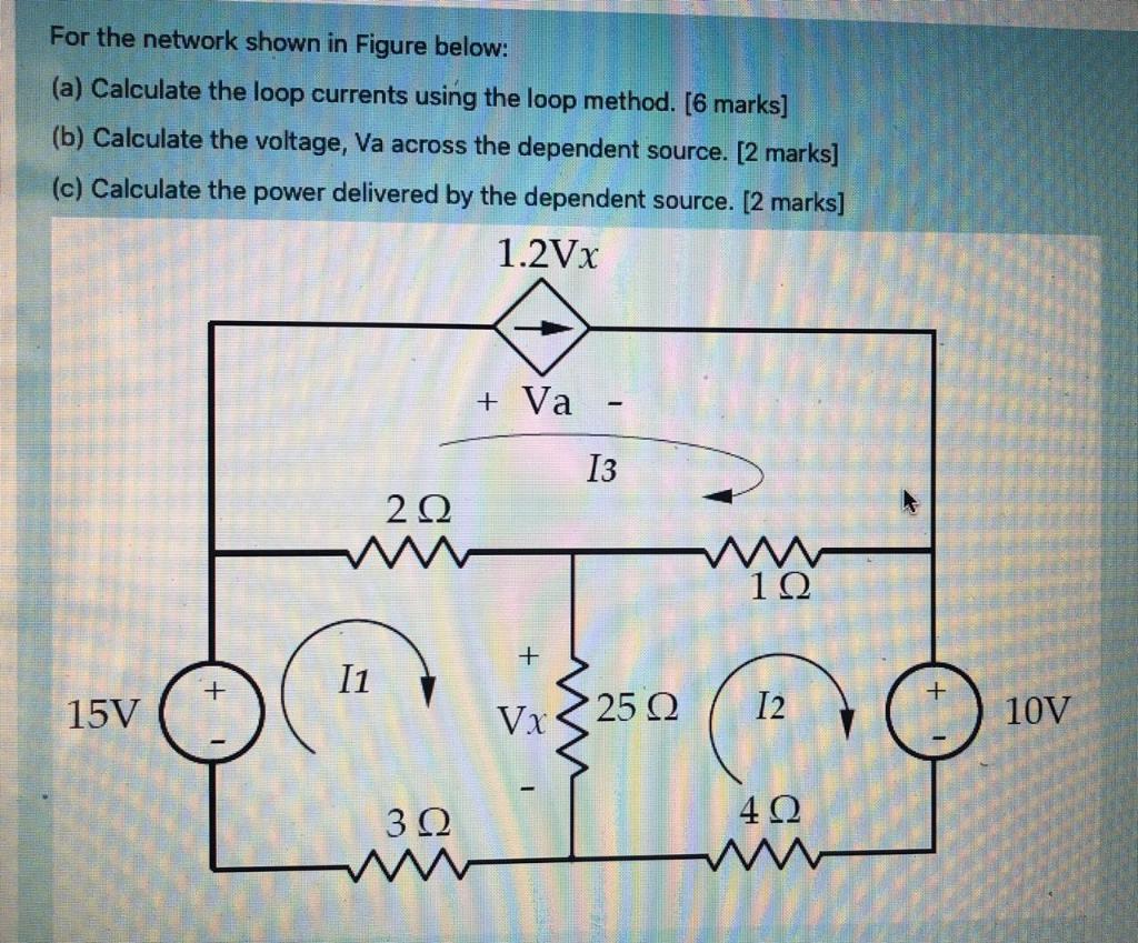 Solved For the network shown in Figure below: (a) Calculate | Chegg.com
