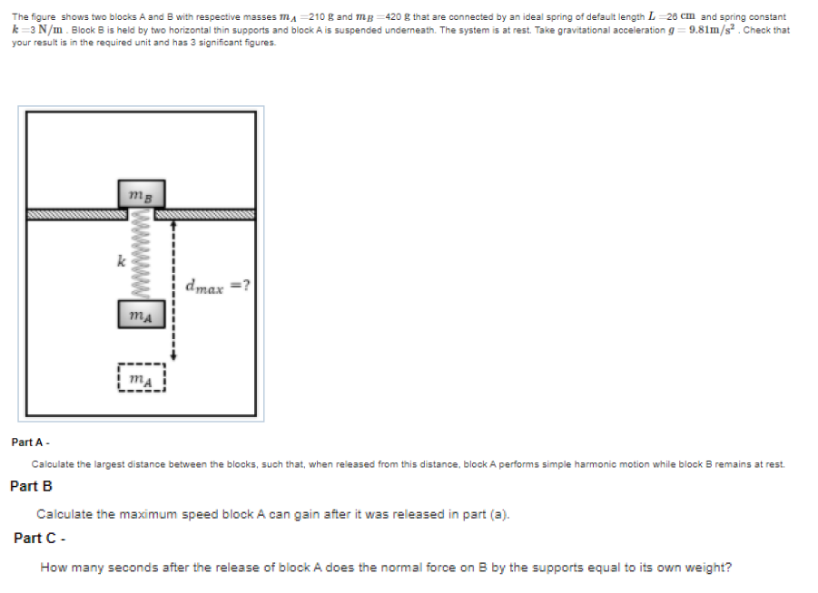 Solved The Figure Shows Two Blocks A And B With Respective | Chegg.com