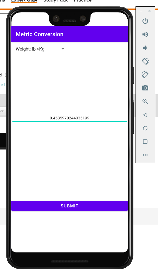 Solved Create an android application that converts selected | Chegg.com