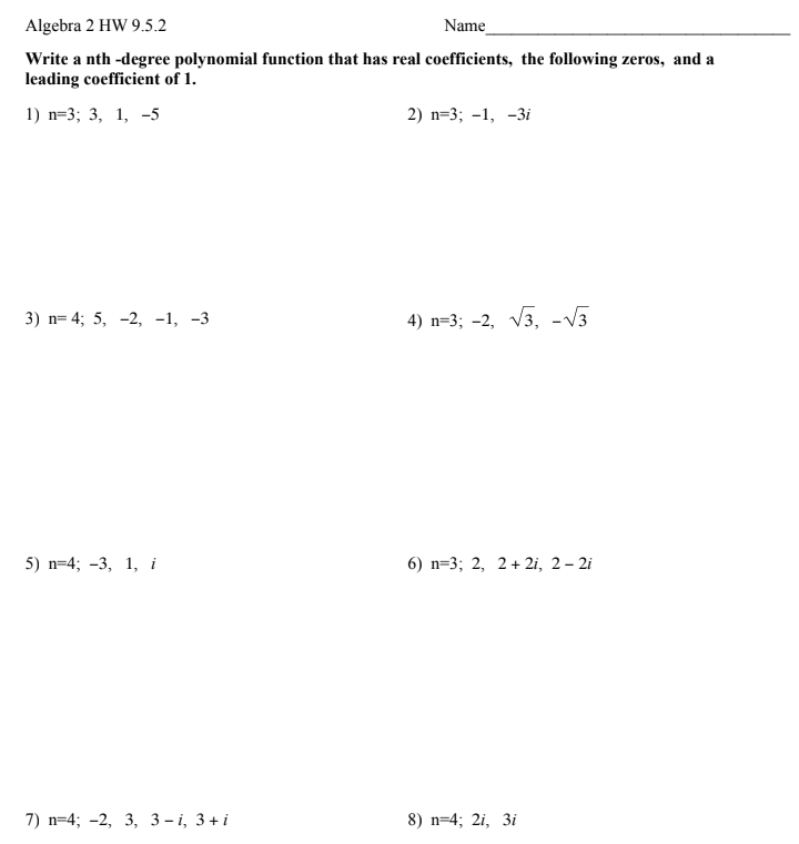 Solved Write a nth -degree polynomial function that has real | Chegg.com