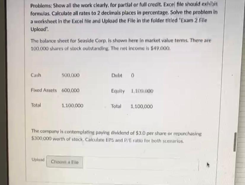 Solved Problems: Show all the work clearly, for partial or | Chegg.com
