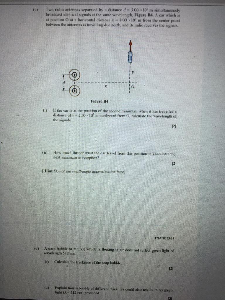 Solved (c) Two radio antennas separated by a distance d