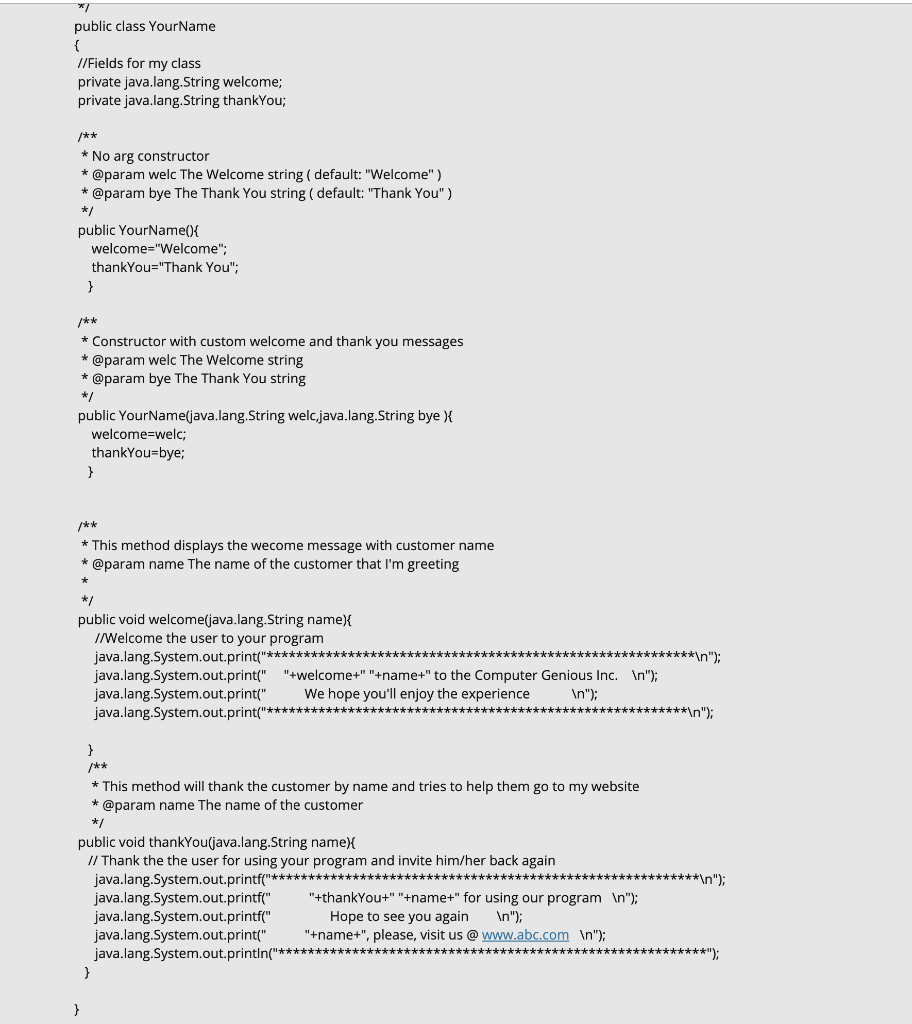 Solved Create a UML for the class below and write a driver | Chegg.com
