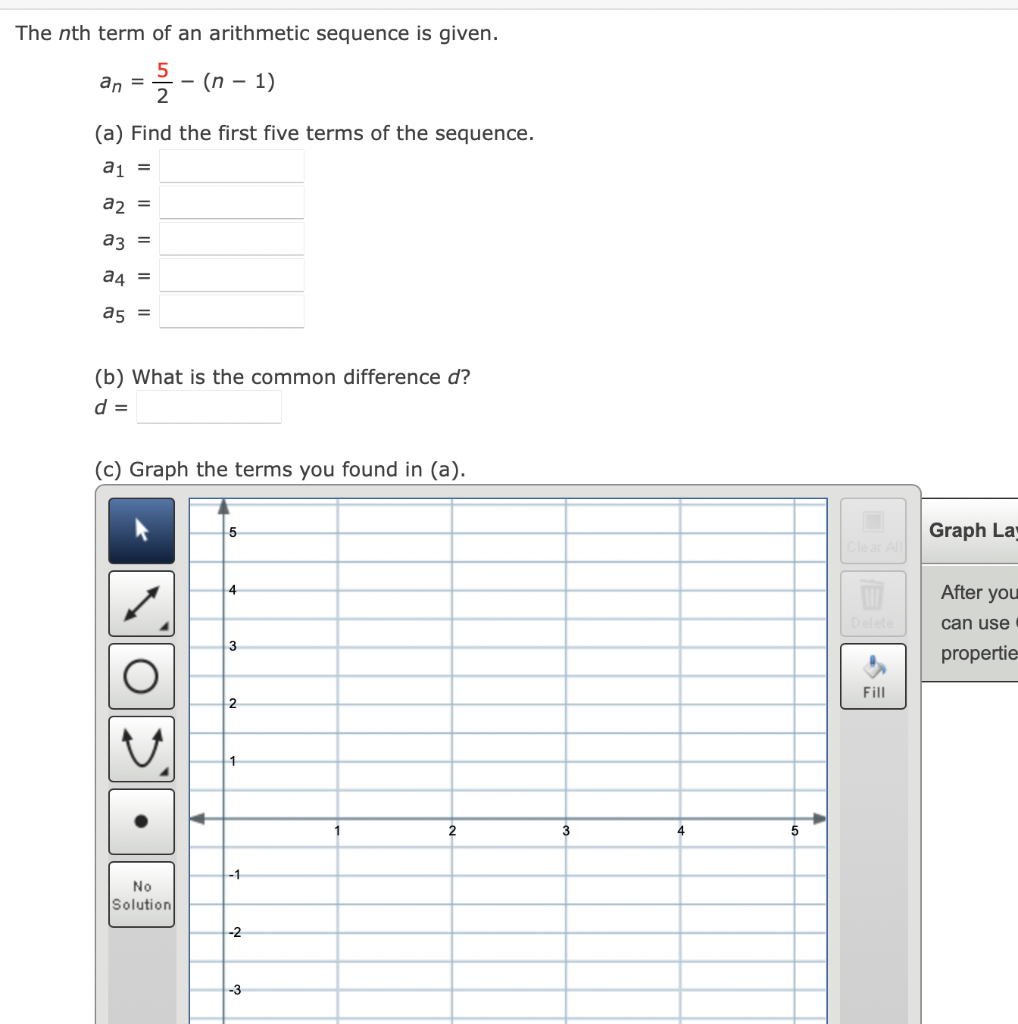 Solved The nth term of an arithmetic sequence is given. 5 an | Chegg.com