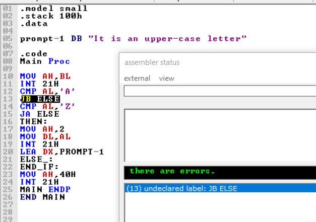 Solved Please help! I am writing an emu8086 program that | Chegg.com