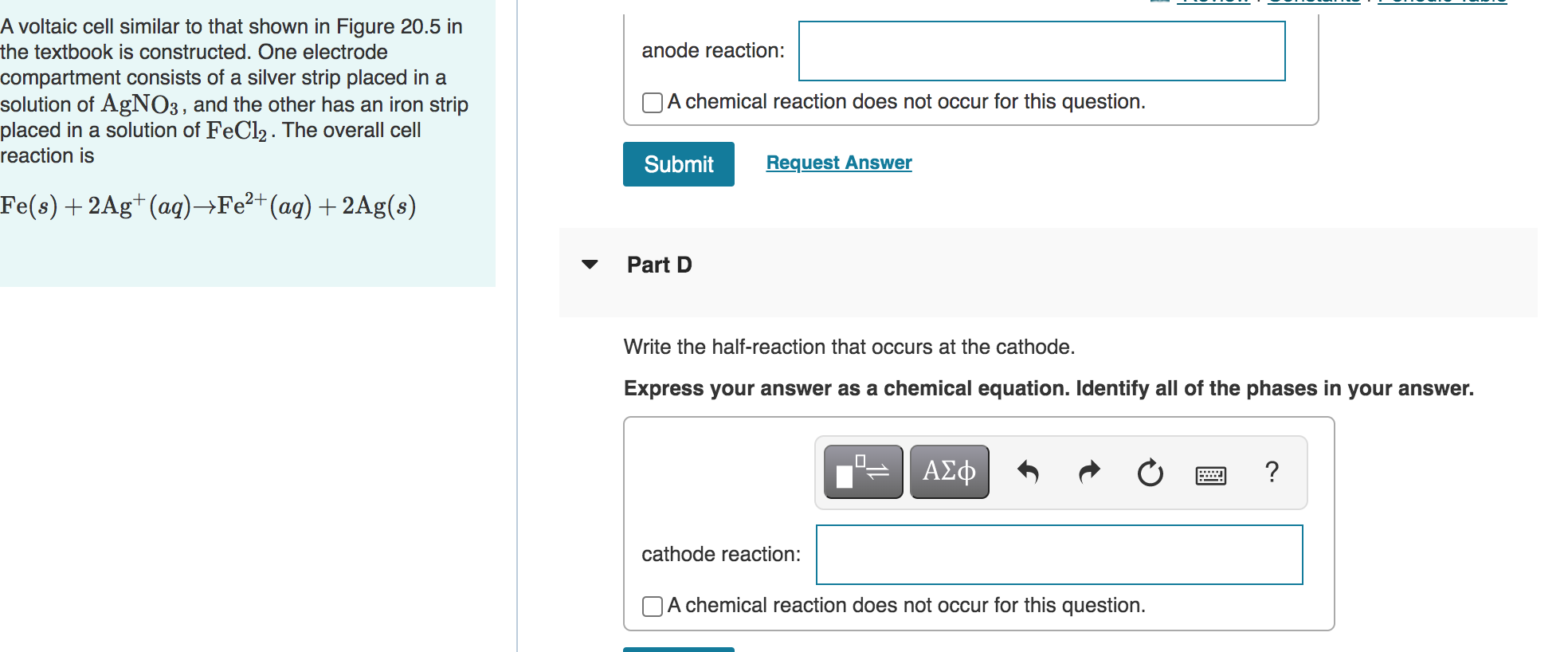 Solved A voltaic cell similar to that shown in Figure 20.5 | Chegg.com
