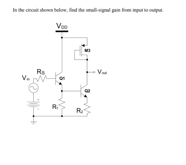 Solved In the circuit shown below, find the small-signal | Chegg.com